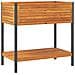Fioriera Con Ripiano 80x45x80 Cm In Legno Acacia E Acciaio - Foto miniatura 2