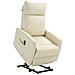Poltrona Alzapersona Con Telecomando E Schienale Reclinabile A 145°, Similpelle Color Crema - Foto miniatura 1