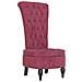 Sedia Schienale Alto Design Bottoni Velluto Rosso Vino Chiaro - Foto miniatura 2