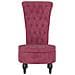 Sedia Schienale Alto Design Bottoni Velluto Rosso Vino Chiaro - Foto miniatura 3
