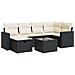 Set Divani Da Giardino Con Cuscini 7pz Nero Polyrattan - Foto miniatura 2