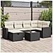 Set Divani Da Giardino Con Cuscini 7pz Nero Polyrattan - Foto miniatura 1