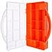 Box Portaminuteria, Plastica Trasparente. 271x186x40mm, 11 Slot, Arancio - Foto miniatura 1