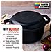 Victoria 39585 Forno Olandese, Pentola Et Padella Induzione Ghisa Smaltata 27cm 5,7l Senza Ptfe  Nero - Foto miniatura 4