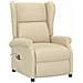 Poltrona Ad Ala Reclinabile Elettrica Crema In Tessuto - Foto miniatura 2