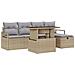 Set Divani Giardino 6 Pezzi Cuscini Beige Rattan Polipropilene,  Divano Giardino 2 Posti Cuscini Beige Rattan Polipropilene - Foto miniatura 1
