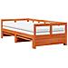 Divano Letto con Rotelle e Materasso Marrone Cera 90x190cm Pino - Foto miniatura 1