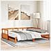 Divano Letto con Rotelle e Materasso Marrone Cera 90x190cm Pino - Foto miniatura 2