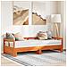 Divano Letto con Rotelle e Materasso Marrone Cera 90x190cm Pino - Foto miniatura 3