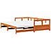 Divano Letto con Rotelle e Materasso Marrone Cera 90x190cm Pino - Foto miniatura 7