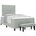 Letto a Molle con Materasso e Panca Grigio Chiaro 120x200 cm Velluto - Foto miniatura 4