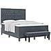 Letto con Box Spring e Materasso & Panca Grigio Scuro 140x200 cm Velluto - Foto miniatura 1