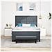 Letto con Box Spring e Materasso & Panca Grigio Scuro 140x200 cm Velluto - Foto miniatura 5
