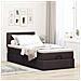 Pouf Letto con Materasso Marrone Scuro 100x200 cm in Tessuto - Foto miniatura 4