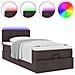 Pouf Letto con Materasso Marrone Scuro 100x200 cm in Tessuto - Foto miniatura 5