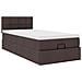 Pouf Letto con Materasso Marrone Scuro 100x200 cm in Tessuto - Foto miniatura 7