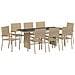 Set da Pranzo per Giardino 9 pcs Beige 190 x 80 x 75 cm - Foto miniatura 1