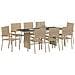 Set da Pranzo per Giardino 9 pcs Beige 190 x 80 x 75 cm - Foto miniatura 3
