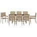 Set da Pranzo per Giardino 9 pcs Beige 190 x 80 x 75 cm - Foto miniatura 7