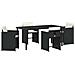 Set da Pranzo per Giardino con cuscino 5 pcs Nero Poly Rattan - Foto miniatura 1