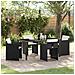 Set da Pranzo per Giardino con cuscino 5 pcs Nero Poly Rattan - Foto miniatura 2