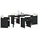 Set da Pranzo per Giardino con cuscino 5 pcs Nero Poly Rattan - Foto miniatura 3