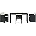 Set da Pranzo per Giardino con cuscino 5 pcs Nero Poly Rattan - Foto miniatura 7