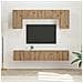 Set mobile TV Montaggio a parete 4 pcs Nero Legno multistrato - Foto miniatura 2