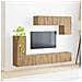 Set mobile TV Montaggio a parete 4 pcs Nero Legno multistrato - Foto miniatura 4