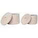 Set 2 Cestini Rotondi Con Coperchio In Cotone Sebal — Beige Naturale - Foto miniatura 2
