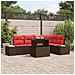 Set Divano da Giardino 6 pz Marrone polyrattan - Foto miniatura 2