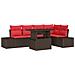 Set Divano da Giardino 6 pz Marrone polyrattan - Foto miniatura 1