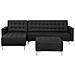 Divano Angolare Con Ottomana Aberdeen Nero Pelle Sintetica Destra - Foto miniatura 5