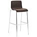 Sgabello Bar Hoover in Tessuto I Sgabello Alto Design 4 Gambe in Metallo I Sedia Sgabello Impilabile con Schienale I Sgabello Bancone H 76 CM Marrone Base Cromata - Foto miniatura 1