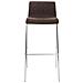 Sgabello Bar Hoover in Tessuto I Sgabello Alto Design 4 Gambe in Metallo I Sedia Sgabello Impilabile con Schienale I Sgabello Bancone H 76 CM Marrone Base Cromata - Foto miniatura 2
