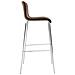 Sgabello Bar Hoover in Tessuto I Sgabello Alto Design 4 Gambe in Metallo I Sedia Sgabello Impilabile con Schienale I Sgabello Bancone H 76 CM Marrone Base Cromata - Foto miniatura 3