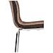 Sgabello Bar Hoover in Tessuto I Sgabello Alto Design 4 Gambe in Metallo I Sedia Sgabello Impilabile con Schienale I Sgabello Bancone H 76 CM Marrone Base Cromata - Foto miniatura 5