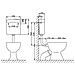 Bianco Di Plastica A Basso Livello Wc Servizi Igienici Bagno Flush Cisterna Serbatoio Cromato Pulsante - Foto miniatura 2