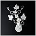 Applique Shabby In Ferro Una Luce Bianco Strass 22x H32 Cm Edera - Foto miniatura 1