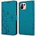 Custodia Compatibile Con Xiaomi Mi 11 Lite (4g / 5g) / 11 Lite Ne In Blu Fiore - Coperchio Protettivo In Design Floreale Con Chiusura Magnetica, Funzione Stand E Slot Per Carte - Foto miniatura 7