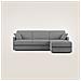 Evans Divano Letto Angolare Con Penisola In Morbido Tessuto Impermeabile T02 Grigio 232 Cm Destro (mat. 120x197) - Foto miniatura 1