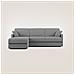 Evans Divano Letto Angolare Con Penisola In Morbido Tessuto Impermeabile T02 Grigio 232 Cm Destro (mat. 120x197) - Foto miniatura 2