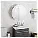 Armadio da Bagno con Specchio Rotondo e LED Nero 40x40x17,5cm - Foto miniatura 1