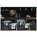 H852s855 Nordica Lotto 8 Parti In Acciaio Inossidabile Da 16 Cm Panna + 18/20/24 Cm Dams + Coperchio Di Vetro - Tutte Le Luci Inclusa L'induzione - Foto miniatura 2
