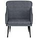 Poltrona Grigio Scuro 63x76x80 Cm Velluto - Foto miniatura 3
