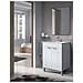 Mobile Sottolavabo Naperville, Mobiletto Per Bagno, Armadio A 2 Ante Con Specchio, Lavabo Non Incluso, 60x45h80 Cm, Bianco Lucido - Foto miniatura 1