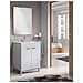 Mobile Sottolavabo Naperville, Mobiletto Per Bagno, Armadio A 2 Ante Con Specchio, Lavabo Non Incluso, 60x45h80 Cm, Bianco Lucido - Foto miniatura 3