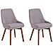 Set Di 2 Sedie Da Pranzo Tessuto Grigio Talpa Melfort - Foto miniatura 5