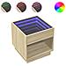 Tavolino Da Salotto Con Led Infinity Rovere Sonoma 50x50x50 Cm - Foto miniatura 2