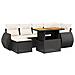 Set Divani da Giardino con Cuscini 7pz Nero Polyrattan - Foto miniatura 1